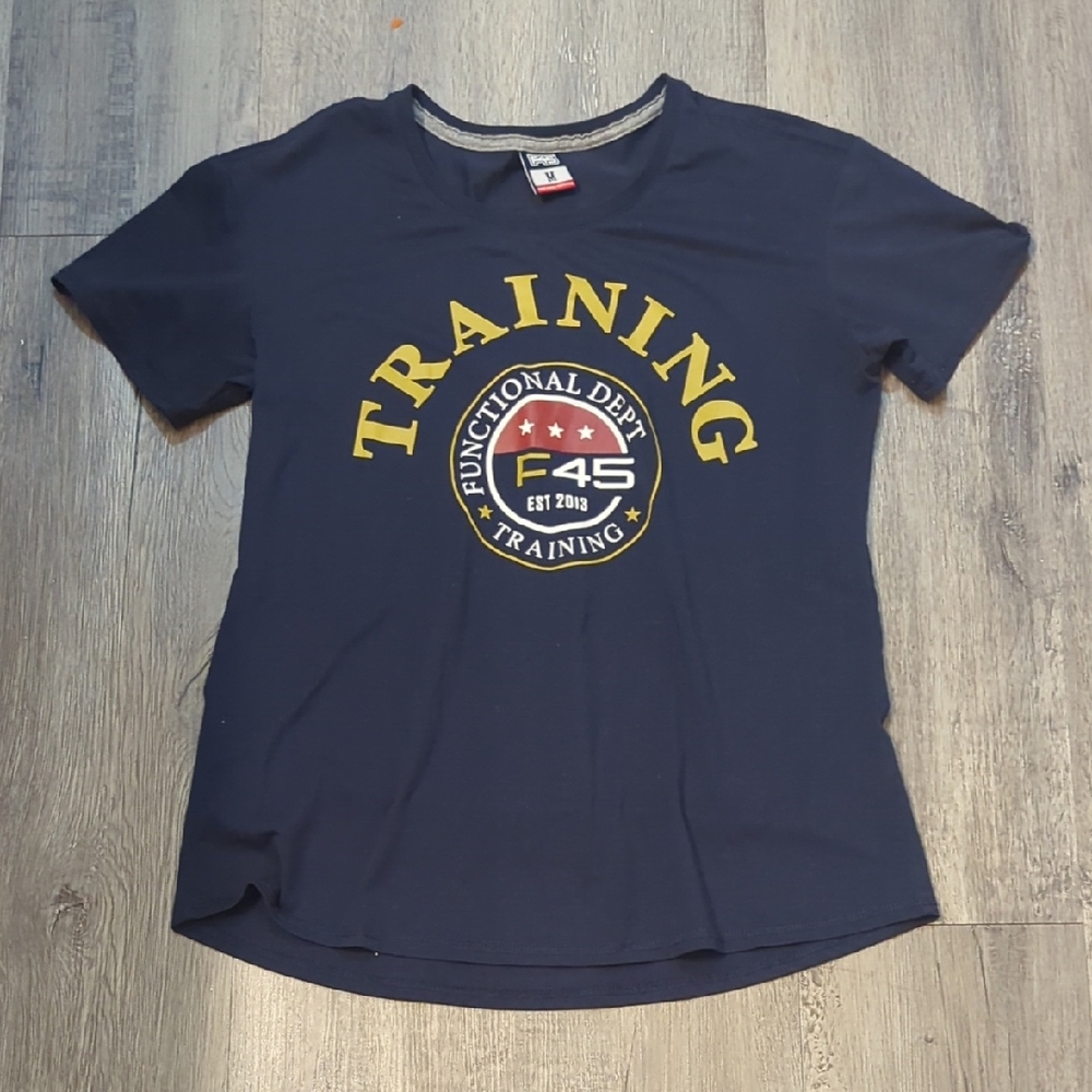 Navy Training T-Shirt with Yellow Print